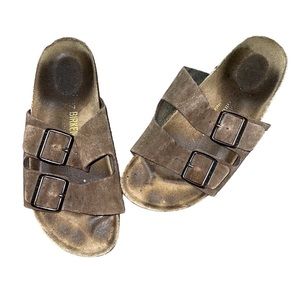 Birkenstock Arizona Suede Slide Sandals 37